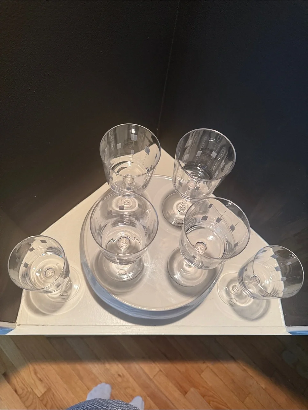 Vintage Soma Artland Etched Pattern Clear Wine Glasses - Set of 6- Discontinued
